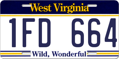 WV license plate 1FD664