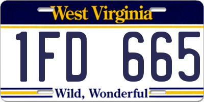 WV license plate 1FD665