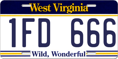WV license plate 1FD666
