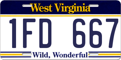 WV license plate 1FD667