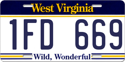 WV license plate 1FD669