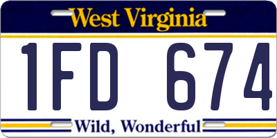 WV license plate 1FD674