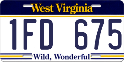 WV license plate 1FD675