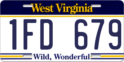 WV license plate 1FD679