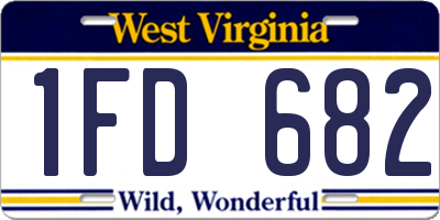WV license plate 1FD682
