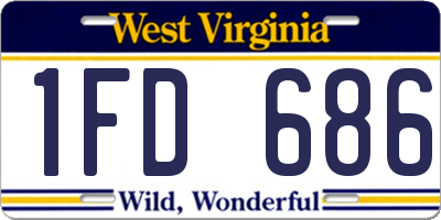 WV license plate 1FD686