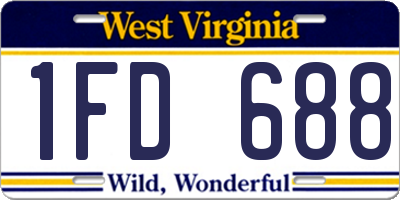 WV license plate 1FD688