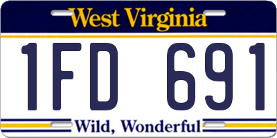 WV license plate 1FD691