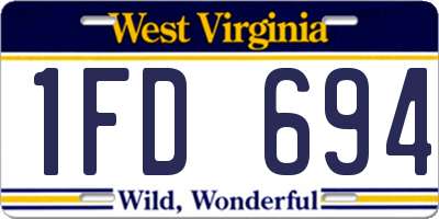 WV license plate 1FD694