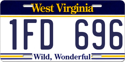 WV license plate 1FD696