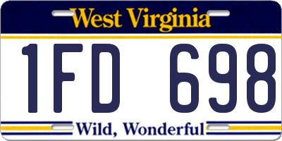 WV license plate 1FD698