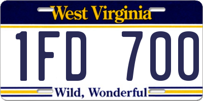 WV license plate 1FD700