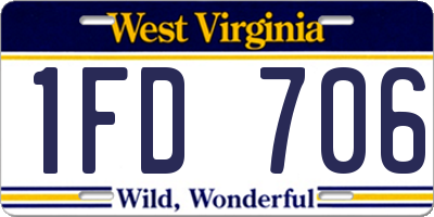 WV license plate 1FD706