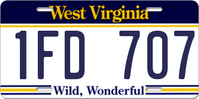 WV license plate 1FD707