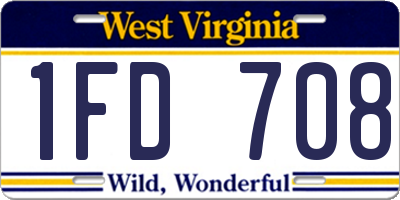 WV license plate 1FD708