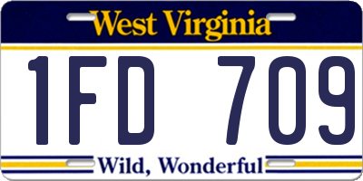 WV license plate 1FD709