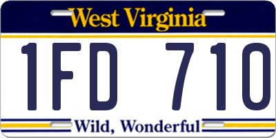 WV license plate 1FD710