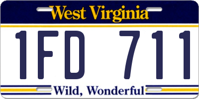 WV license plate 1FD711