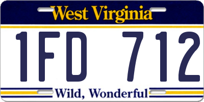 WV license plate 1FD712