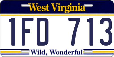 WV license plate 1FD713