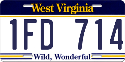 WV license plate 1FD714