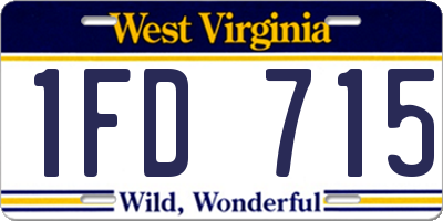 WV license plate 1FD715