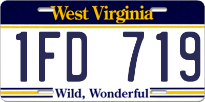 WV license plate 1FD719