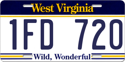 WV license plate 1FD720