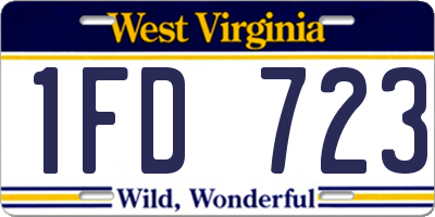 WV license plate 1FD723