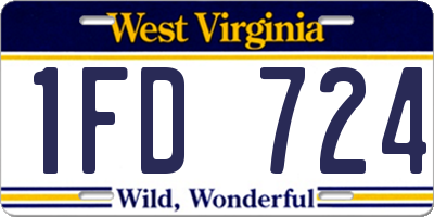 WV license plate 1FD724