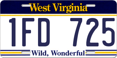 WV license plate 1FD725