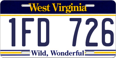 WV license plate 1FD726