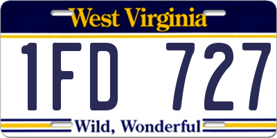 WV license plate 1FD727