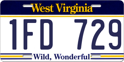 WV license plate 1FD729
