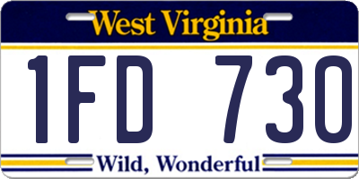 WV license plate 1FD730