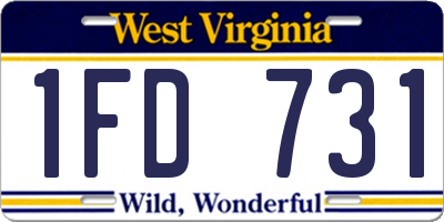 WV license plate 1FD731