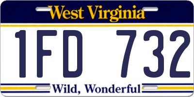 WV license plate 1FD732