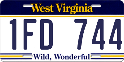 WV license plate 1FD744