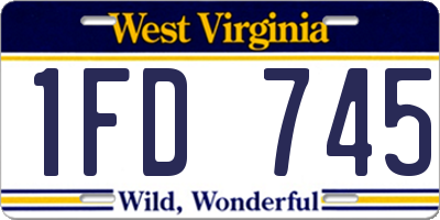 WV license plate 1FD745