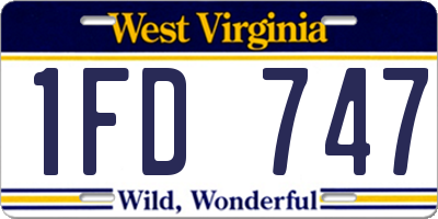 WV license plate 1FD747