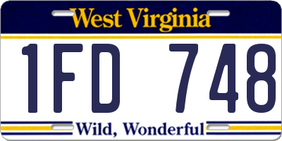 WV license plate 1FD748