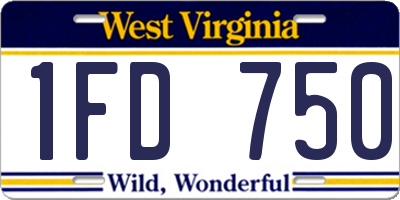 WV license plate 1FD750