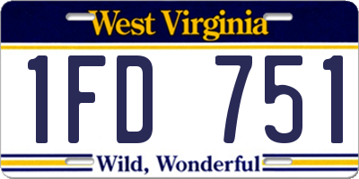 WV license plate 1FD751