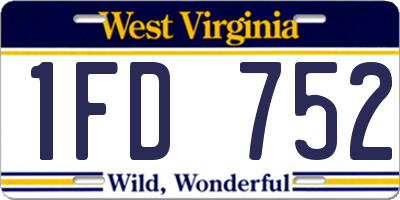 WV license plate 1FD752