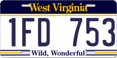 WV license plate 1FD753