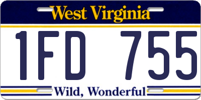 WV license plate 1FD755