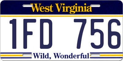 WV license plate 1FD756