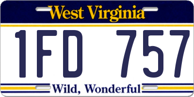 WV license plate 1FD757