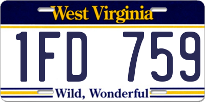WV license plate 1FD759