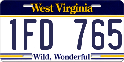 WV license plate 1FD765